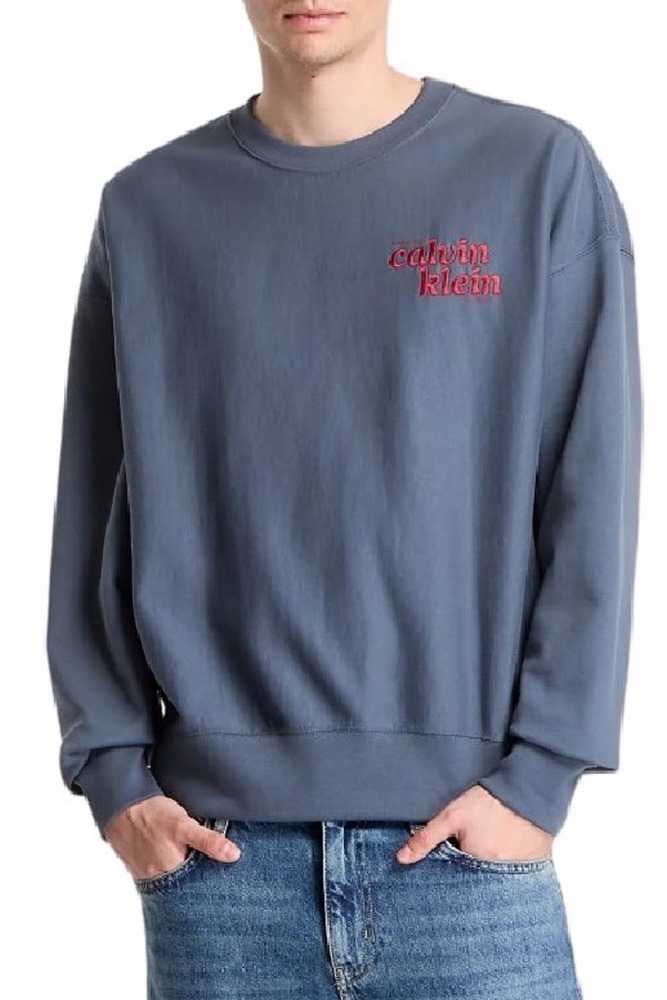 CALVIN KLEIN JEANS PREMIUM TERRY GRP ΦΟΥΤΕΡ ΜΠΛΟΥΖΑ ΑΝΔΡΙΚΗ SLATE GRAY