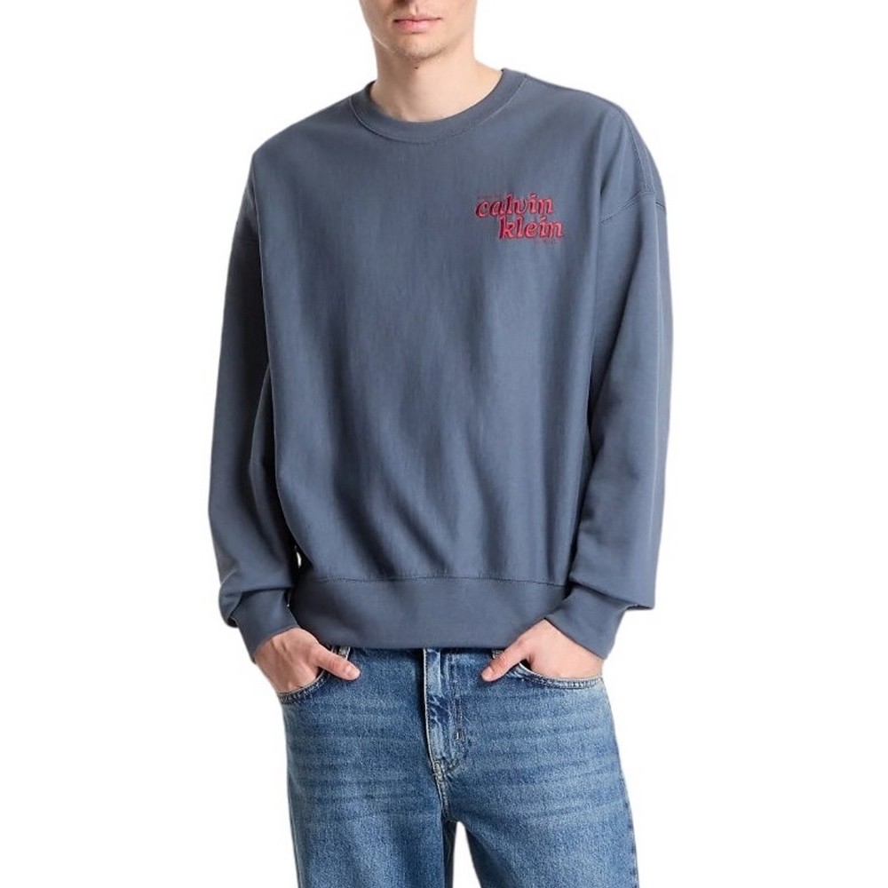CALVIN KLEIN JEANS PREMIUM TERRY GRP ΦΟΥΤΕΡ ΜΠΛΟΥΖΑ ΑΝΔΡΙΚΗ SLATE GRAY