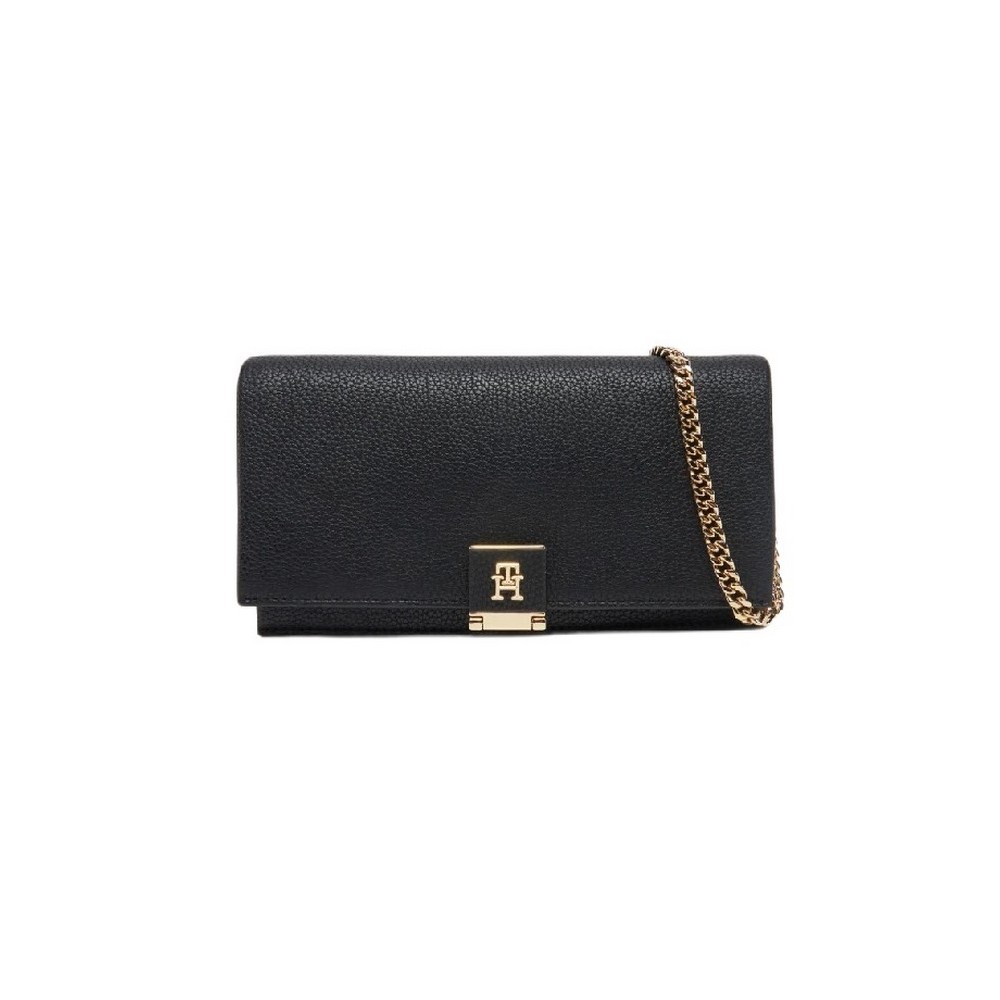 TOMMY HILFIGER HER FLAP W/CHAIN ΤΣΑΝΤΑ ΓΥΝΑΙΚΕΙΑ BLACK