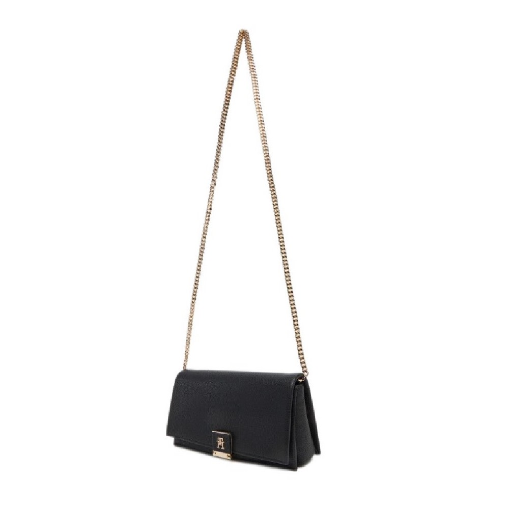 TOMMY HILFIGER HER FLAP W/CHAIN ΤΣΑΝΤΑ ΓΥΝΑΙΚΕΙΑ BLACK