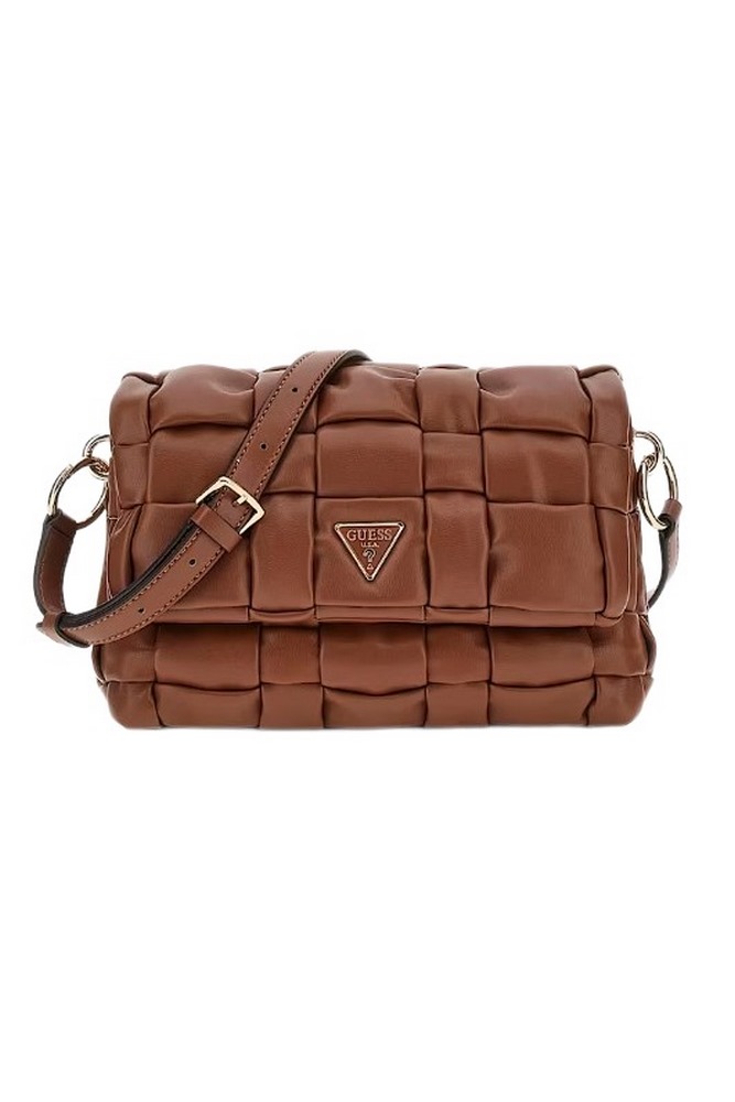 GUESS MARION FLAP SHOULDER BAG ΤΣΑΝΤΑ ΓΥΝΑΙΚΕΙΑ COGNAC
