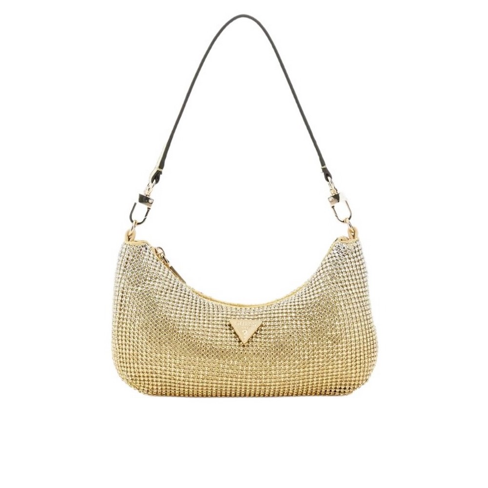 GUESS ZALINA MINI TOP ZIP SHLDR BAG ΤΣΑΝΤΑ ΓΥΝΑΙΚΕΙΑ GOLD
