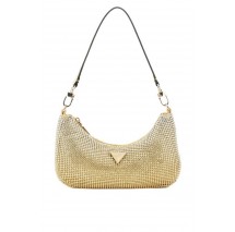 GUESS ZALINA MINI TOP ZIP SHLDR BAG ΤΣΑΝΤΑ ΓΥΝΑΙΚΕΙΑ GOLD