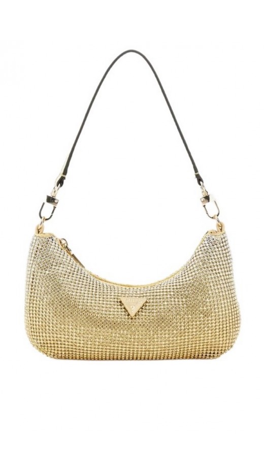 GUESS ZALINA MINI TOP ZIP SHLDR BAG ΤΣΑΝΤΑ ΓΥΝΑΙΚΕΙΑ GOLD