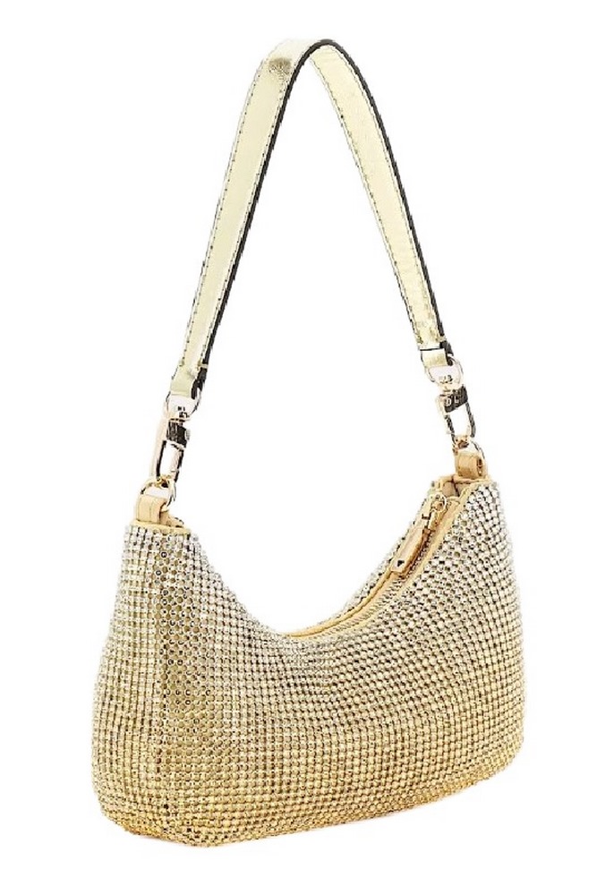 GUESS ZALINA MINI TOP ZIP SHLDR BAG ΤΣΑΝΤΑ ΓΥΝΑΙΚΕΙΑ GOLD