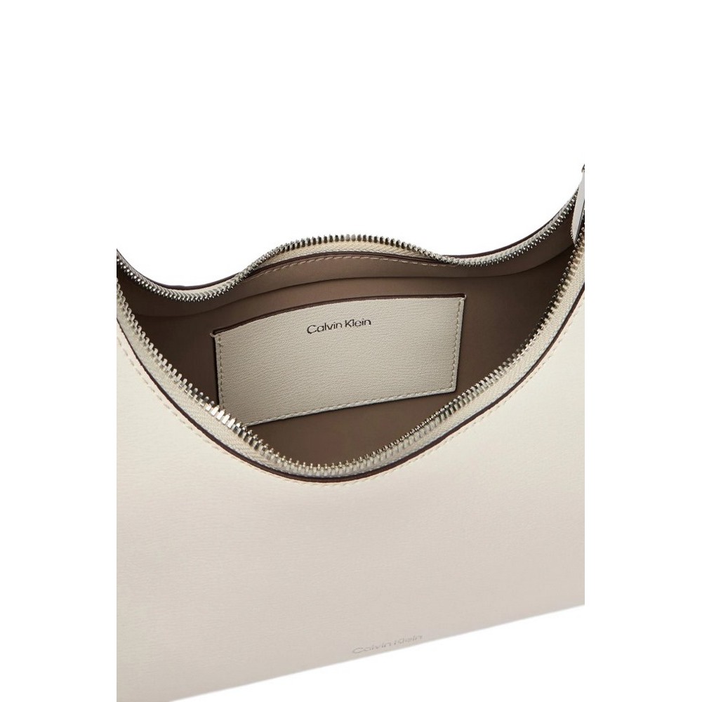 CALVIN  KLEIN FOIL LOGO SHOULDER BAG ΤΣΑΝΤΑ ΓΥΝΑΙΚΕΙΑ WHITE