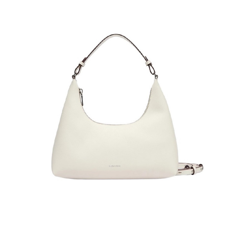 CALVIN  KLEIN FOIL LOGO SHOULDER BAG ΤΣΑΝΤΑ ΓΥΝΑΙΚΕΙΑ WHITE
