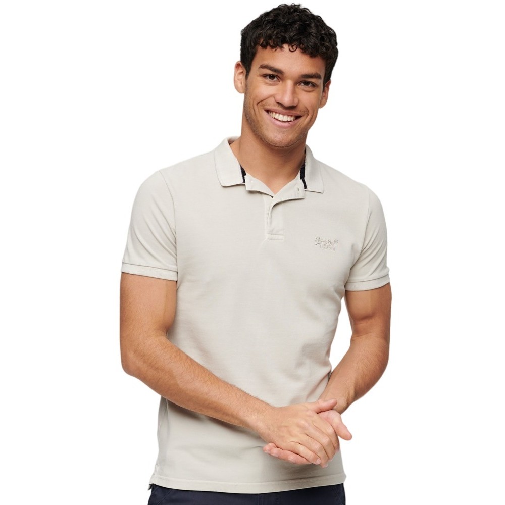 SUPERDRY VINT DESTROY POLO  T-SHIRT ΜΠΛΟΥΖΑ ΑΝΔΡΙΚΗ BEIGE