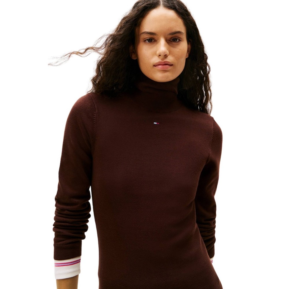 TOMMY JEANS ESS TURTLENECK SWEATER DRESS ΦΟΡΕΜΑ ΓΥΝΑΙΚΕΙΟ BROWN