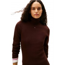 TOMMY JEANS ESS TURTLENECK SWEATER DRESS ΦΟΡΕΜΑ ΓΥΝΑΙΚΕΙΟ BROWN