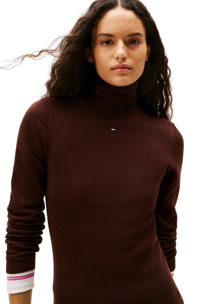TOMMY JEANS ESS TURTLENECK SWEATER DRESS ΦΟΡΕΜΑ ΓΥΝΑΙΚΕΙΟ BROWN
