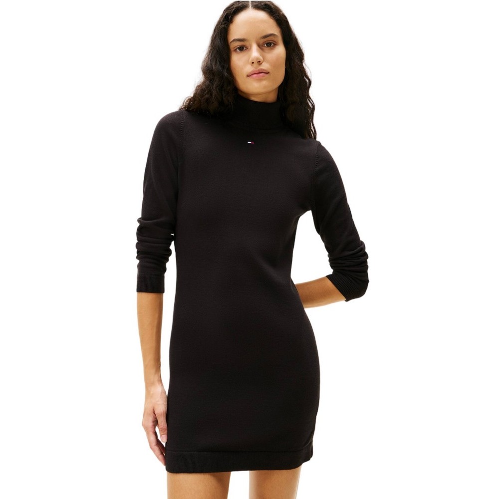 TOMMY JEANS ESS TURTLENECK SWEATER DRESS ΦΟΡΕΜΑ ΓΥΝΑΙΚΕΙΟ BLACK