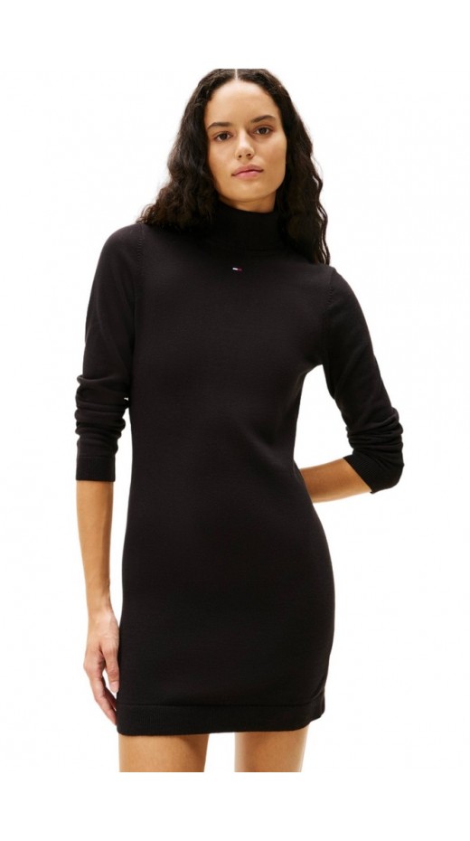 TOMMY JEANS ESS TURTLENECK SWEATER DRESS ΦΟΡΕΜΑ ΓΥΝΑΙΚΕΙΟ BLACK