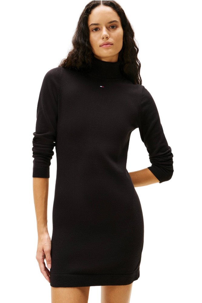 TOMMY JEANS ESS TURTLENECK SWEATER DRESS ΦΟΡΕΜΑ ΓΥΝΑΙΚΕΙΟ BLACK