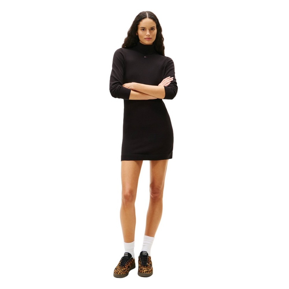 TOMMY JEANS ESS TURTLENECK SWEATER DRESS ΦΟΡΕΜΑ ΓΥΝΑΙΚΕΙΟ BLACK
