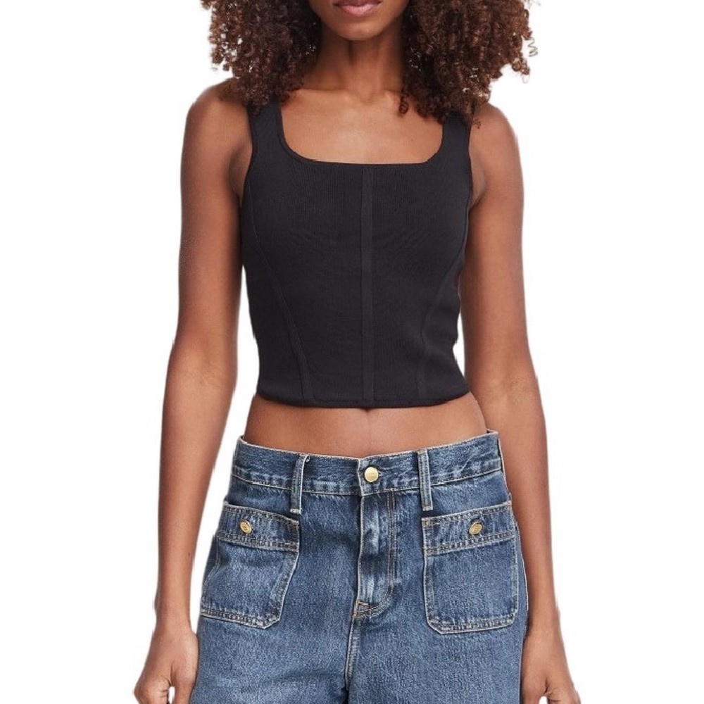 GUESS ESME CORSET TOP SWTR ΤΟΠ ΜΠΛΟΥΖΑ ΓΥΝΑΙΚΕΙΑ BLACK