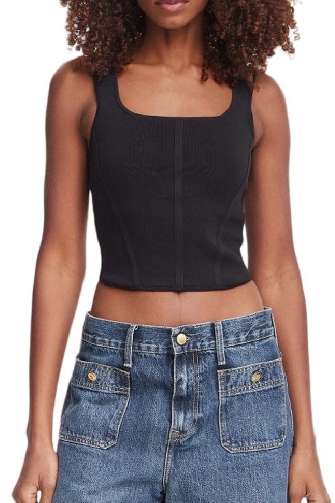 GUESS ESME CORSET TOP SWTR ΤΟΠ ΜΠΛΟΥΖΑ ΓΥΝΑΙΚΕΙΑ BLACK