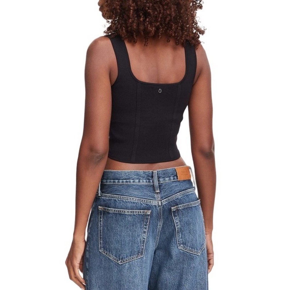 GUESS ESME CORSET TOP SWTR ΤΟΠ ΜΠΛΟΥΖΑ ΓΥΝΑΙΚΕΙΑ BLACK
