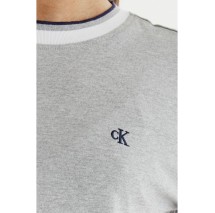 CALVIN KLEIN JEANS CTN MONOGRAM STRIPE TRIM MINI ΦΟΡΜΑ ΓΥΝΑΙΚΕΙΟ GREY