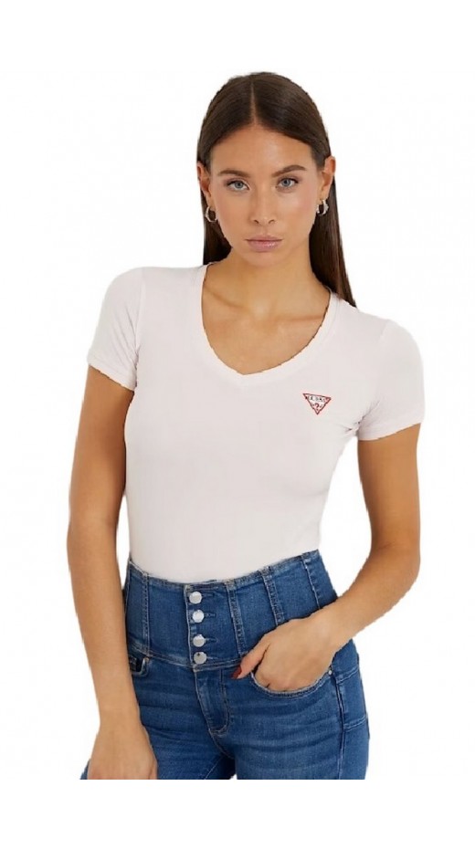 GUESS MINI TRIANGLE TEE T-SHIRT ΜΠΛΟΥΖΑ ΓΥΝΑΙΚΕΙΑ PINK
