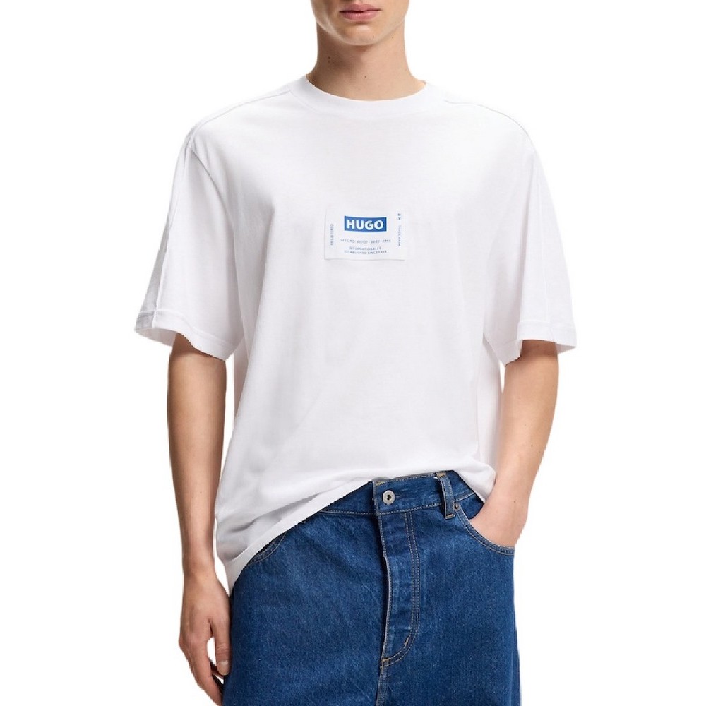 HUGO BOSS JERSEY NROMO T-SHIRT ΜΠΛΟΥΖΑ ΑΝΔΡΙΚΗ WHITE