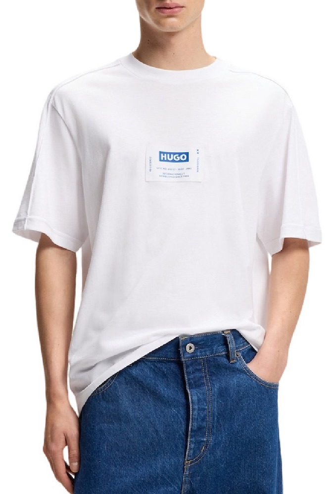 HUGO BOSS JERSEY NROMO T-SHIRT ΜΠΛΟΥΖΑ ΑΝΔΡΙΚΗ WHITE