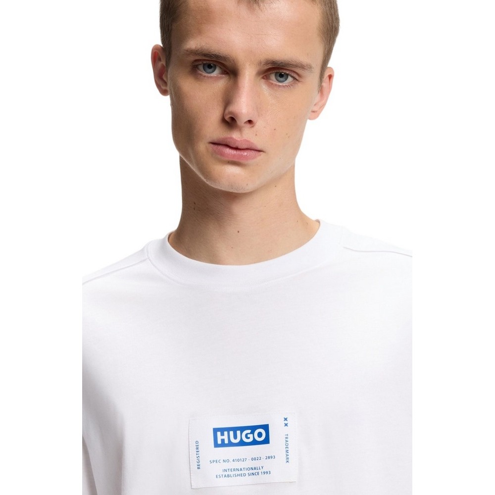HUGO BOSS JERSEY NROMO T-SHIRT ΜΠΛΟΥΖΑ ΑΝΔΡΙΚΗ WHITE