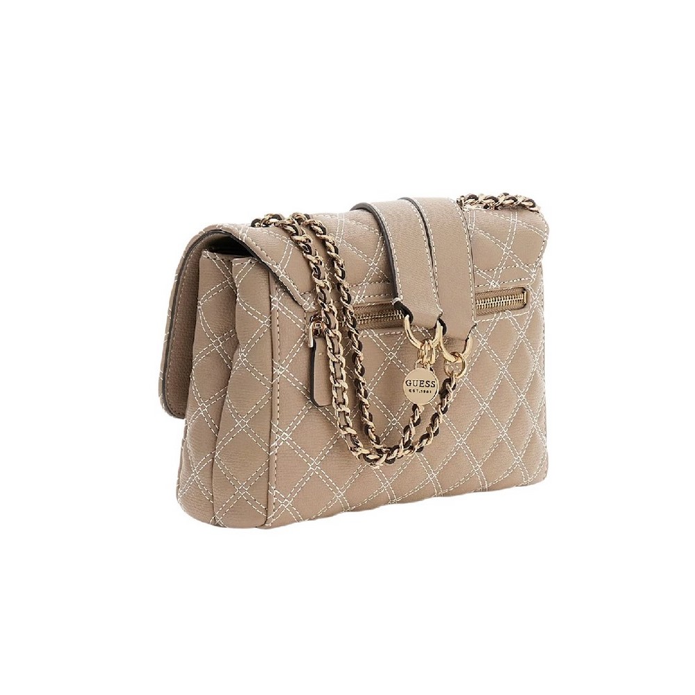 GUESS GIULLY II 2 COMP CNVRTBLE FLAP ΤΣΑΝΤΑ ΓΥΝΑΙΚΕΙΑ MOCHA