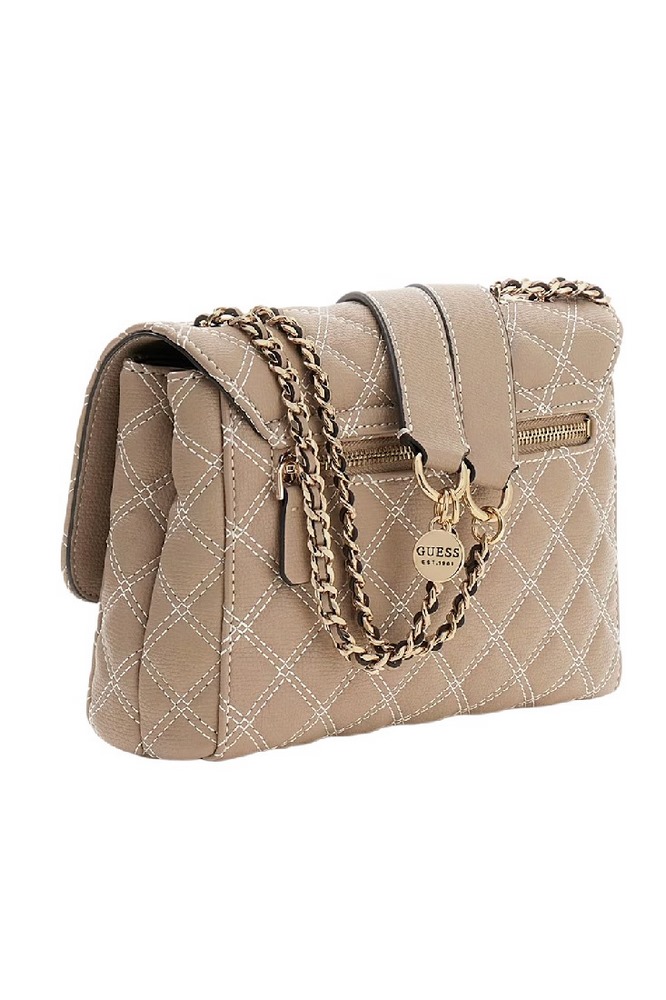 GUESS GIULLY II 2 COMP CNVRTBLE FLAP ΤΣΑΝΤΑ ΓΥΝΑΙΚΕΙΑ MOCHA