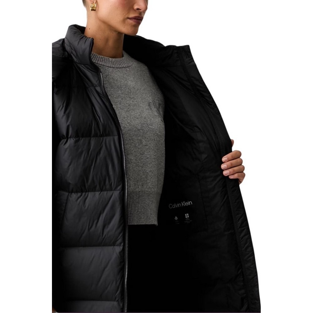 CALVIN KLEIN JEANS ESSENTIAL MW LONG DOWN PUFFER ΜΠΟΥΦΑΝ ΓΥΝΑΙΚΕΙΟ BLACK