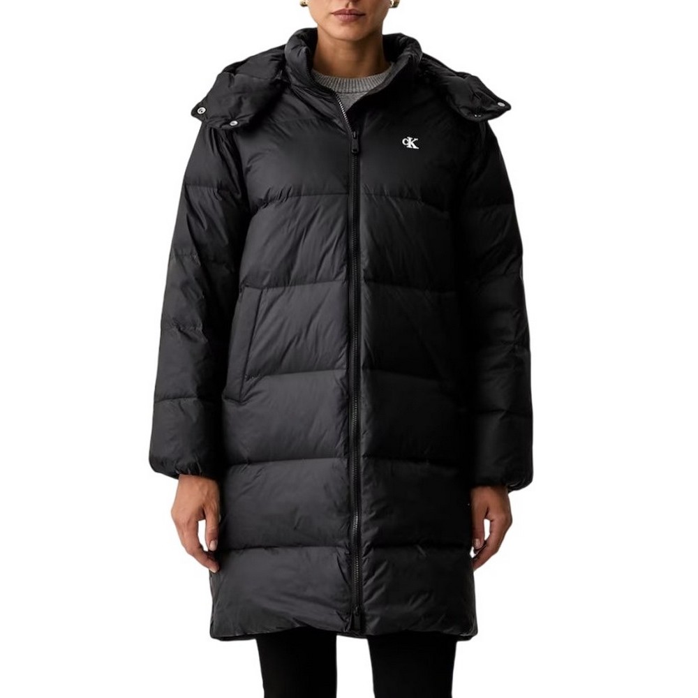 CALVIN KLEIN JEANS ESSENTIAL MW LONG DOWN PUFFER ΜΠΟΥΦΑΝ ΓΥΝΑΙΚΕΙΟ BLACK