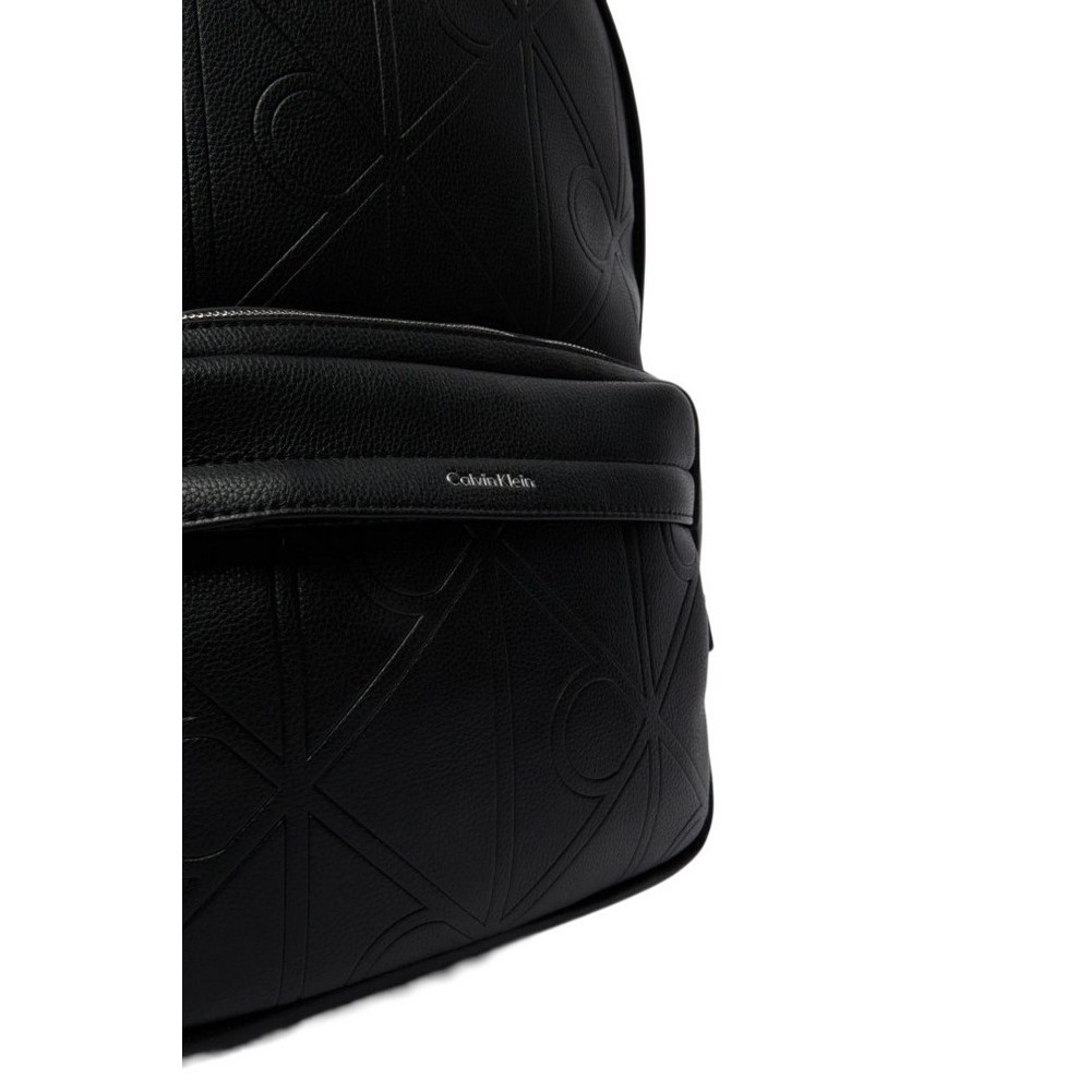 CALVIN KLEIN EMBLEM AOP EMBOSS ROUND BACKPACK ΤΣΑΝΤΑ ΑΝΔΡΙΚΗ BLACK
