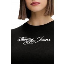 TOMMY JEANS SLIM ESS LOGO 1 RIB TEE EXT ΜΠΛΟΥΖΑ ΓΥΝΑΙΚΕΙΑ BLACK