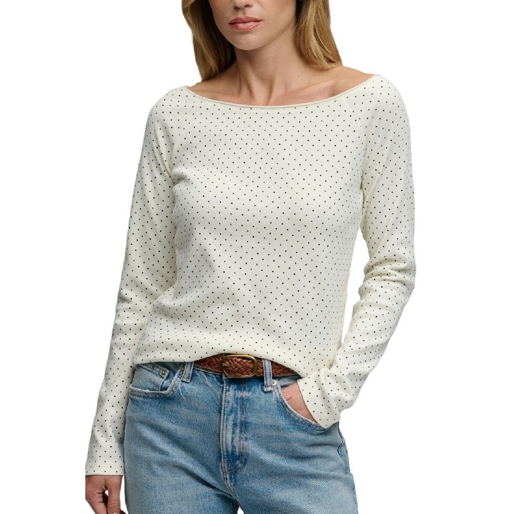 SUPERDRY BARDOT OFF SHOULDER ΤΟΠ ΜΠΛΟΥΖΑ ΓΥΝΑΙΚΕΙΑ OFF WHITE