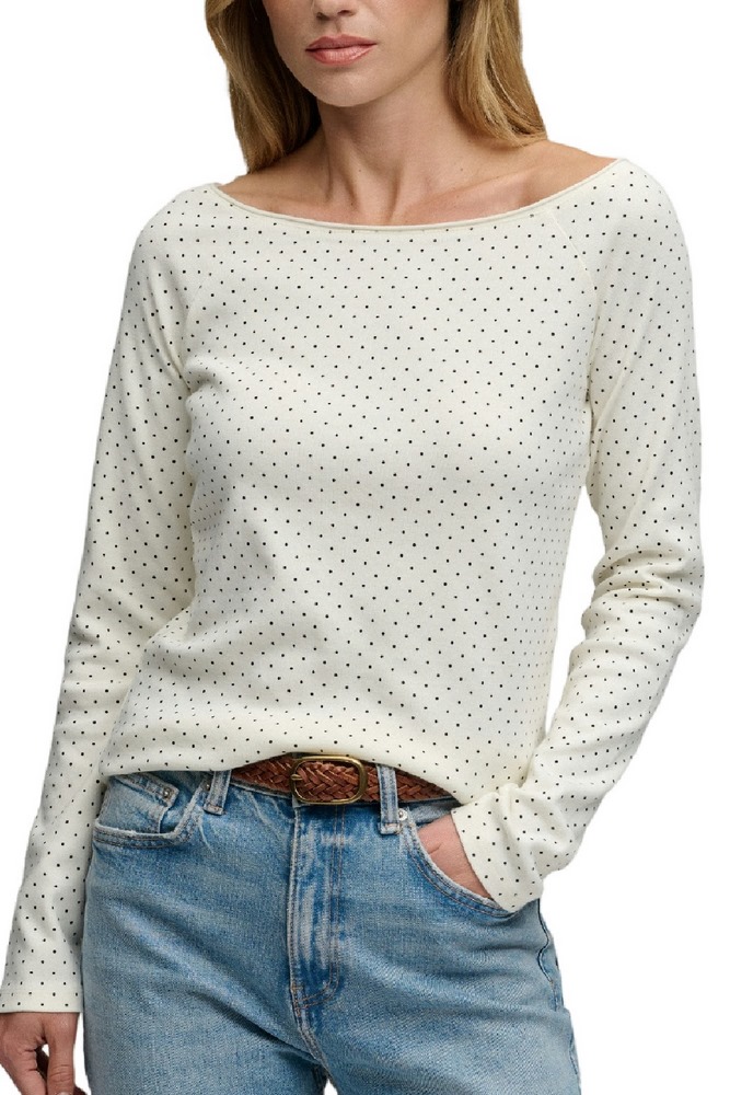 SUPERDRY BARDOT OFF SHOULDER ΤΟΠ ΜΠΛΟΥΖΑ ΓΥΝΑΙΚΕΙΑ OFF WHITE