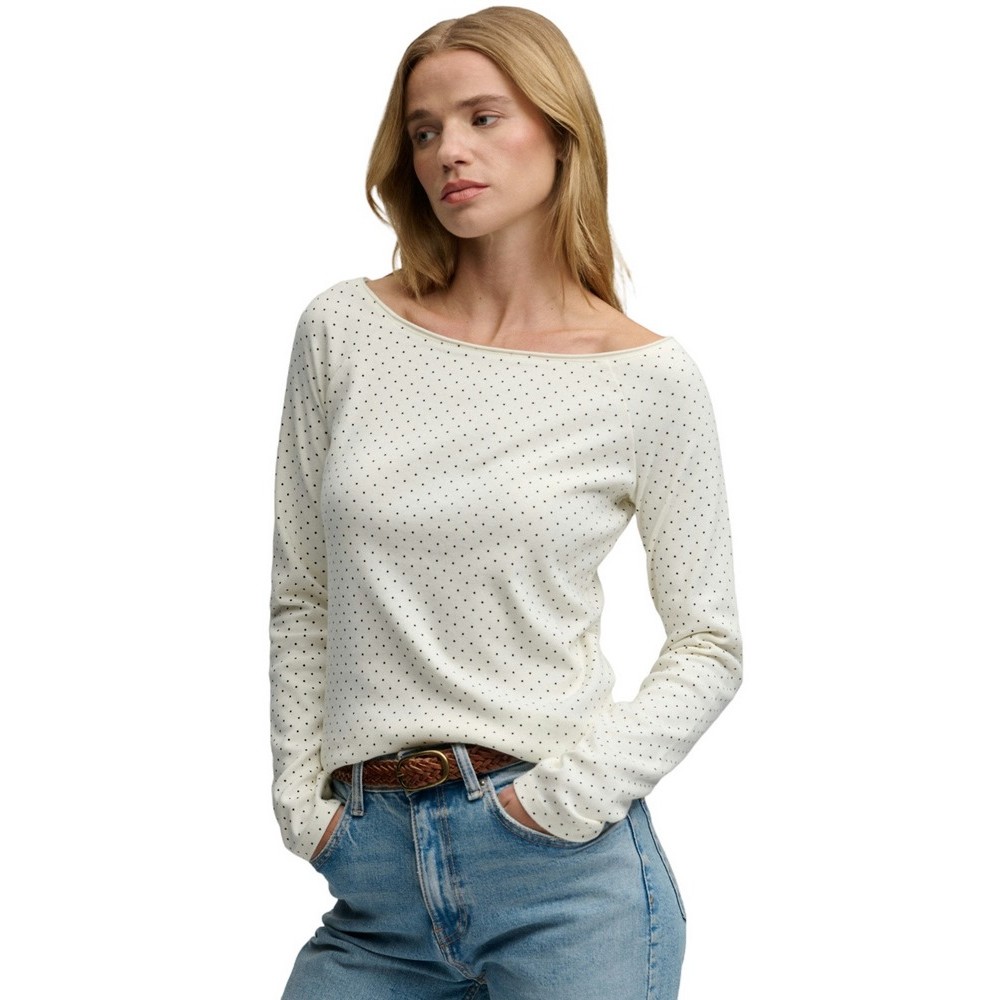 SUPERDRY BARDOT OFF SHOULDER ΤΟΠ ΜΠΛΟΥΖΑ ΓΥΝΑΙΚΕΙΑ OFF WHITE