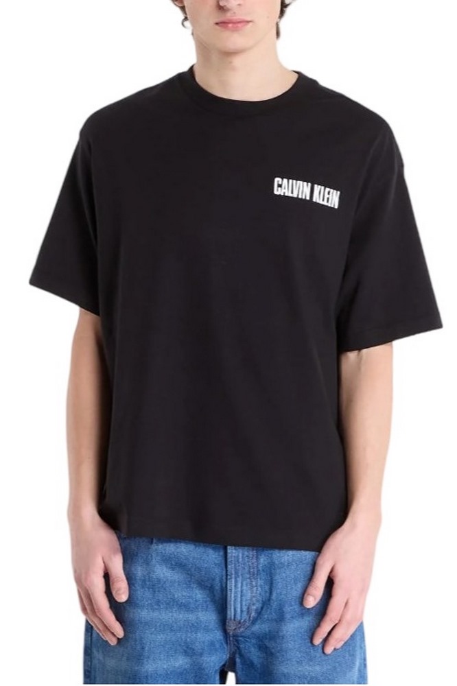 CALVIN KLEIN JEANS 16S RLX VERT LOGO CN T-SHIRT ΜΠΛΟΥΖΑ ΑΝΔΡΙΚΗ BLACK