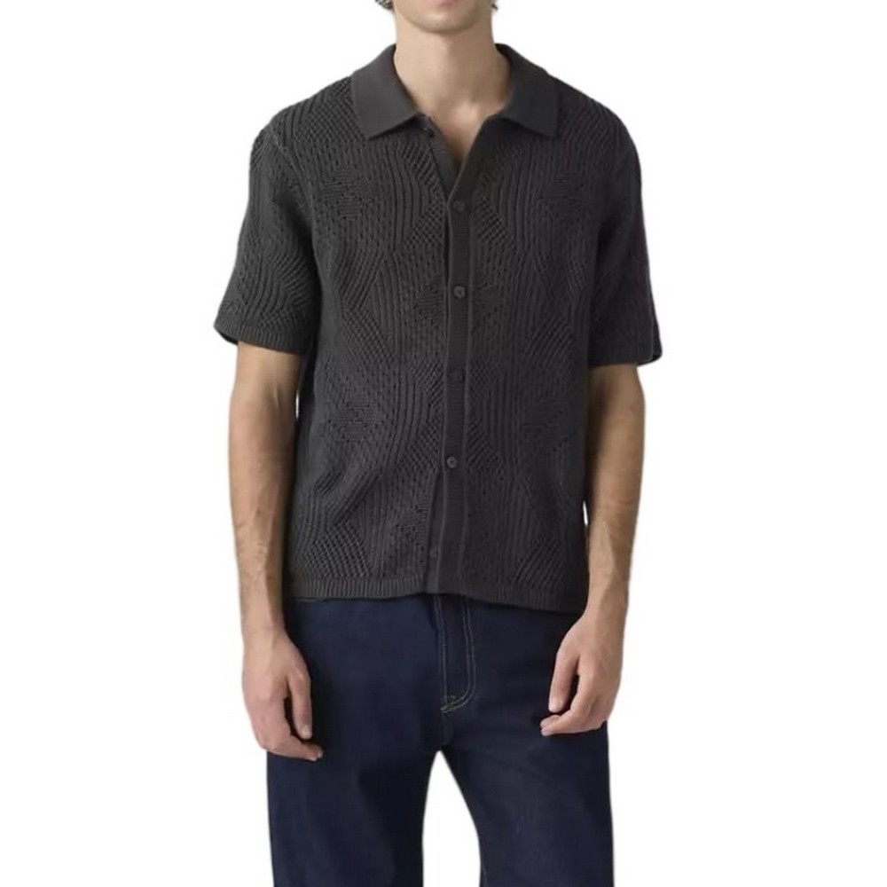 LEVIS SWEATER CAMP SHIRT ΠΛΕΚΤΟ ΠΟΥΚΑΜΙΣΟ ΑΝΔΡΙΚΟ BLACK