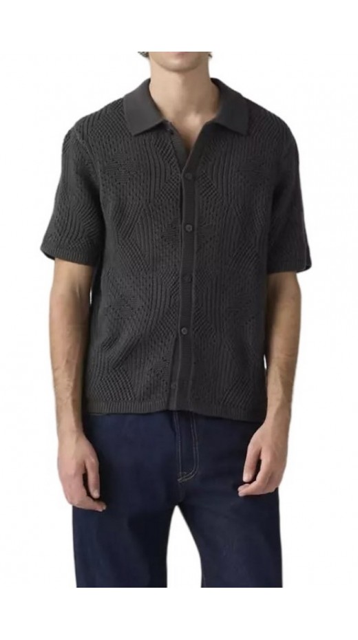 LEVIS SWEATER CAMP SHIRT ΠΛΕΚΤΟ ΠΟΥΚΑΜΙΣΟ ΑΝΔΡΙΚΟ BLACK