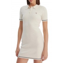 CALVIN KLEIN JEANS MICROCABLE MINI DRESS ΦΟΡΕΜΑ ΓΥΝΑΙΚΕΙΟ OFF WHITE