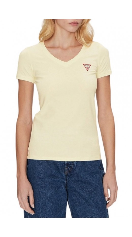GUESS SS VN MINI TRIANGLE TEE T-SHIRT ΜΠΛΟΥΖΑ ΓΥΝΑΙΚΕΙΑ YELLOW