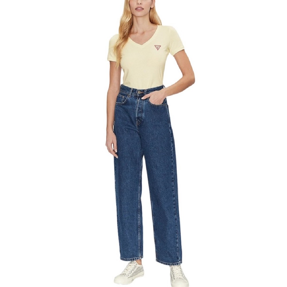 GUESS SS VN MINI TRIANGLE TEE T-SHIRT ΜΠΛΟΥΖΑ ΓΥΝΑΙΚΕΙΑ YELLOW