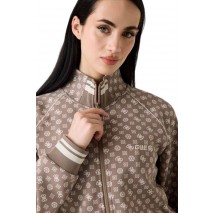 GUESS AGGIE FULL ZIP SWEATSHIRT ΖΑΚΕΤΑ ΦΟΥΤΕΡ ΓΥΝΑΙΚΕΙΑ MOCHA