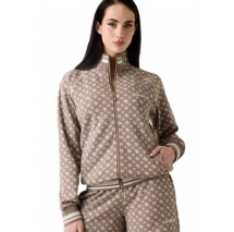 GUESS AGGIE FULL ZIP SWEATSHIRT ΖΑΚΕΤΑ ΦΟΥΤΕΡ ΓΥΝΑΙΚΕΙΑ MOCHA