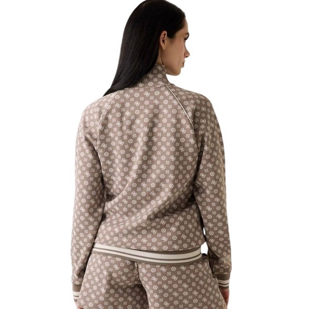 GUESS AGGIE FULL ZIP SWEATSHIRT ΖΑΚΕΤΑ ΦΟΥΤΕΡ ΓΥΝΑΙΚΕΙΑ MOCHA