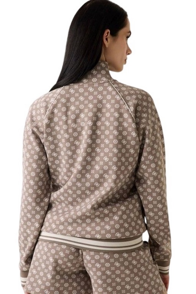 GUESS AGGIE FULL ZIP SWEATSHIRT ΖΑΚΕΤΑ ΦΟΥΤΕΡ ΓΥΝΑΙΚΕΙΑ MOCHA