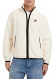 TOMMY JEANS RLX BADGE ZIP-THRU TEDDY EXT ΖΑΚΕΤΑ ΑΝΔΡΙΚΗ CREAMY WHITE