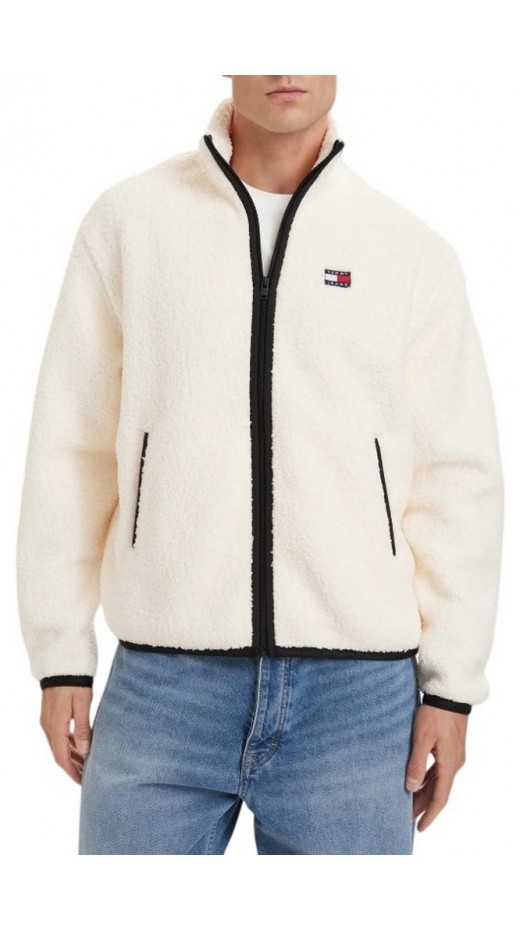 TOMMY JEANS RLX BADGE ZIP-THRU TEDDY EXT ΖΑΚΕΤΑ ΑΝΔΡΙΚΗ CREAMY WHITE