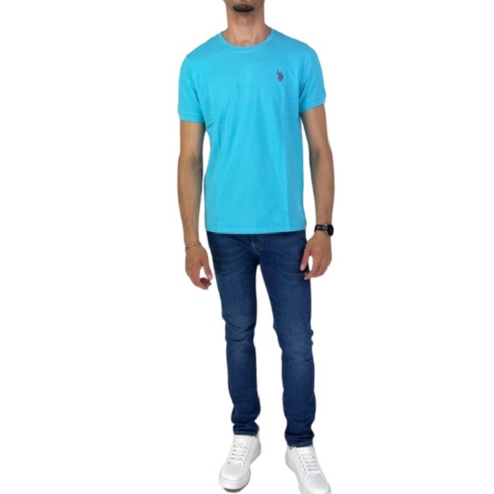 U.S POLO ASSN BREN 000272 CHL4 T-SHIRT ΜΠΛΟΥΖΑ ΑΝΔΡΙΚΗ AQUA
