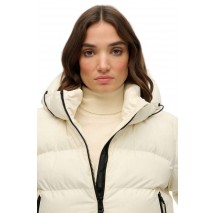 SUPERDRY D1 SDSW HOODED SPORTS PUFFER JACKET ΜΠΟΥΦΑΝ ΓΥΝΑΙΚΕΙΟ OFF WHITE